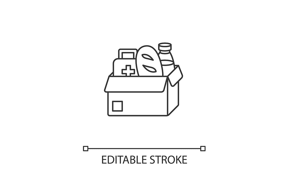 Charity pixel perfect linear icons set
