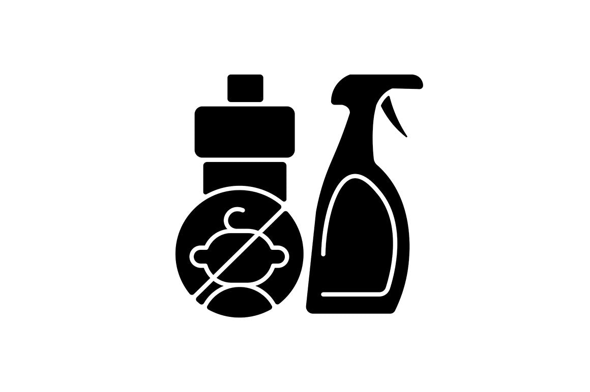 Child safety black glyph icons set