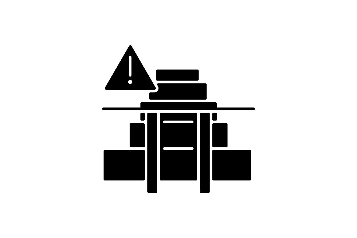 Child safety black glyph icons set