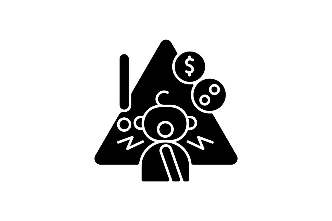 Child safety black glyph icons set