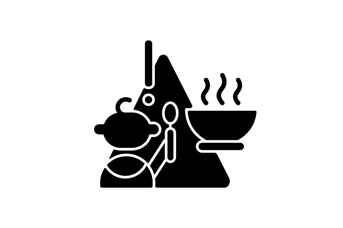 Child safety black glyph icons set