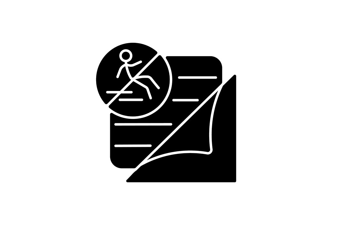 Child safety black glyph icons set