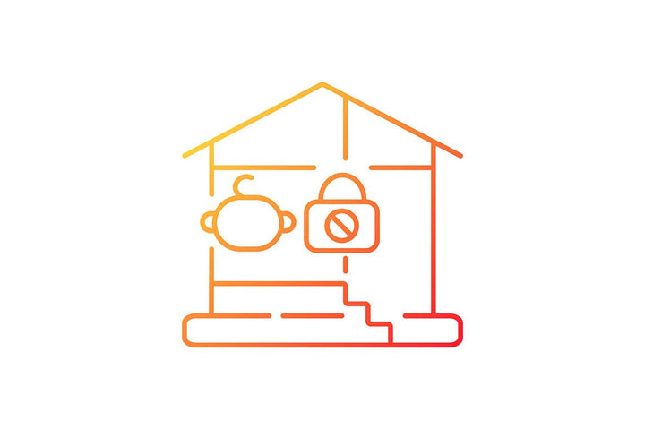 Child safety gradient icons set