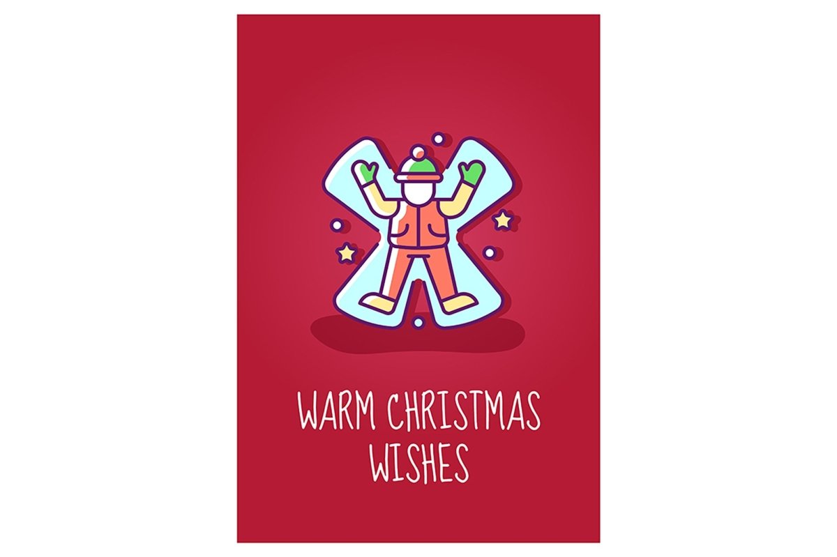Christmas event celebration greeting card with color icon element set