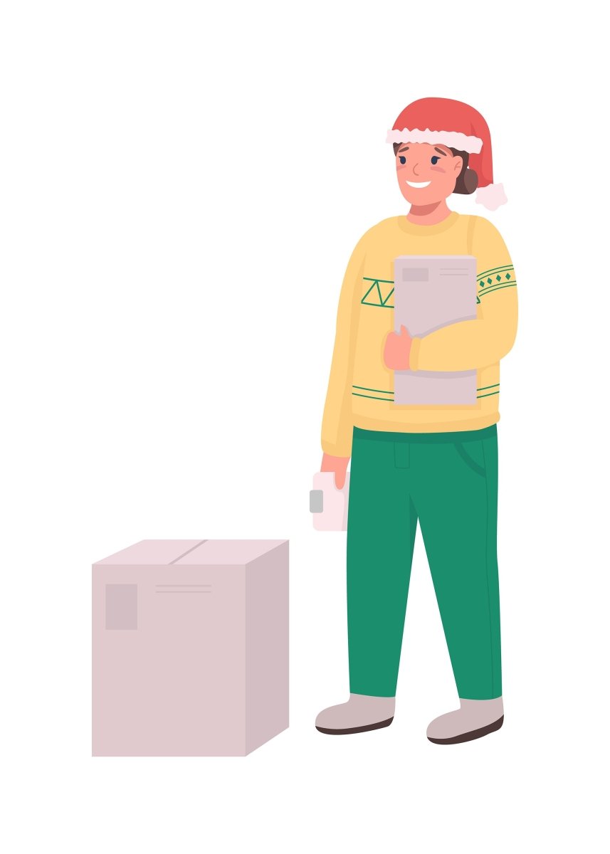 Christmas holidays color vector faceless character bundle