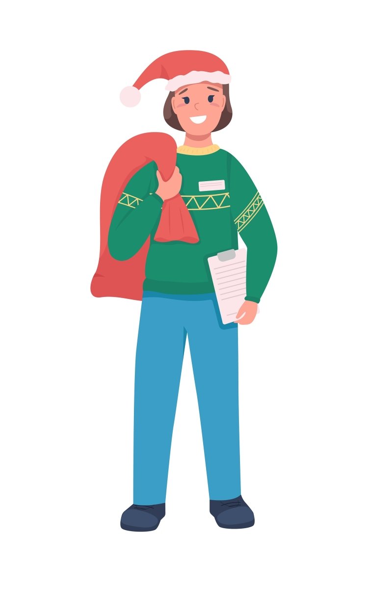 Christmas holidays color vector faceless character bundle