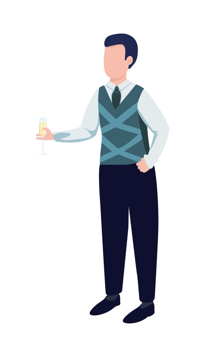 Christmas party flat color vector character set