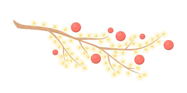 Christmas tree branch with baubles semi flat color vector object