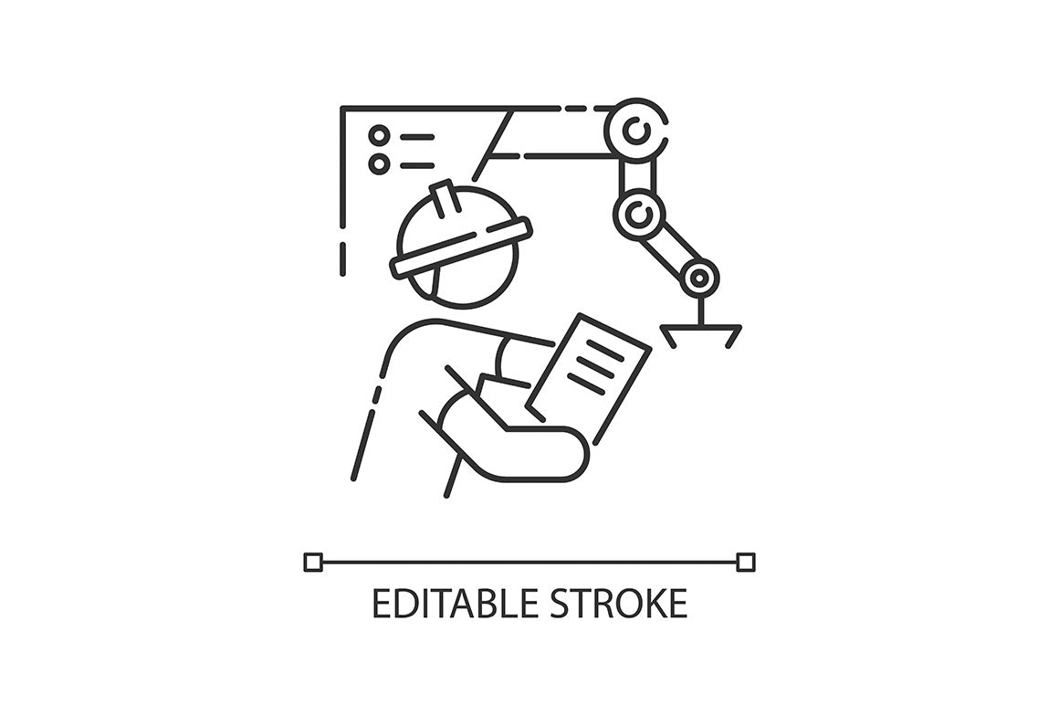 Civil engineering pixel perfect linear icons set
