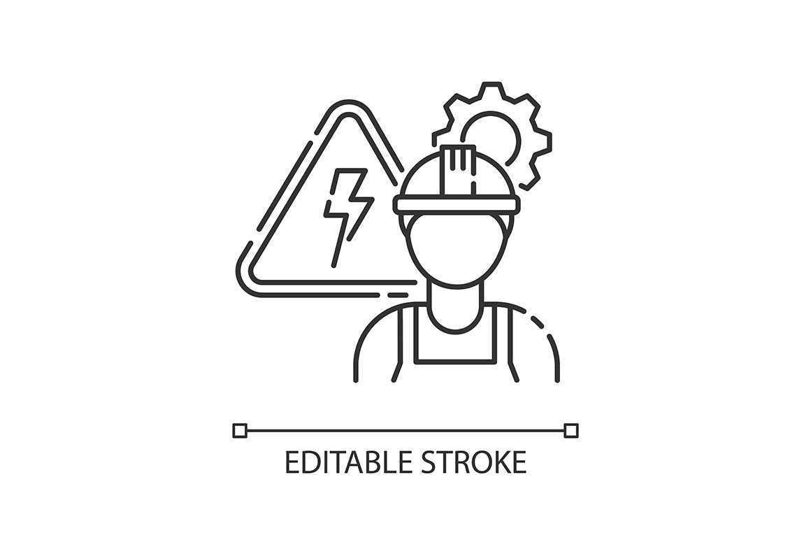 Civil engineering pixel perfect linear icons set