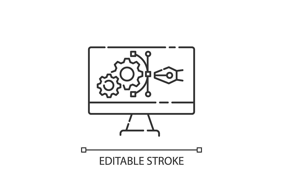 Civil engineering pixel perfect linear icons set