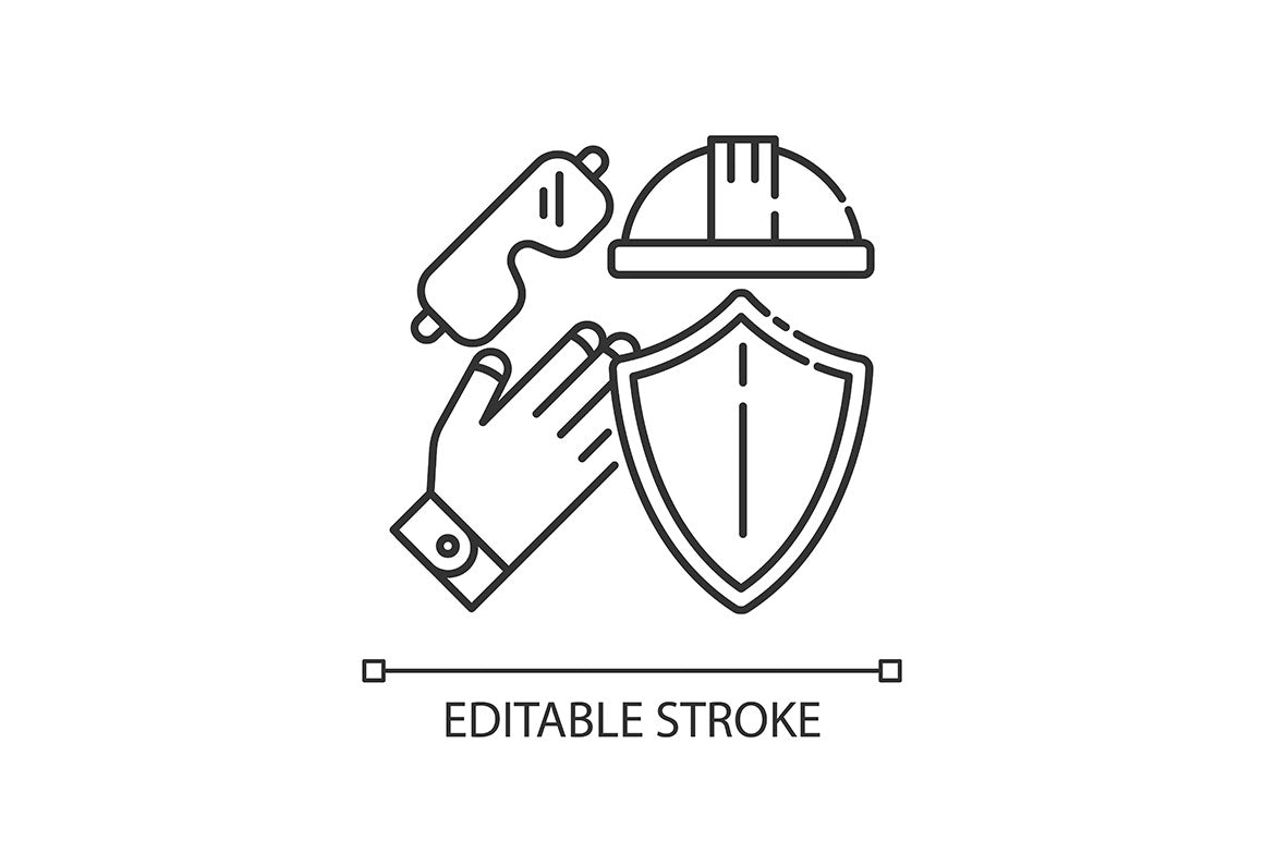 Civil engineering pixel perfect linear icons set