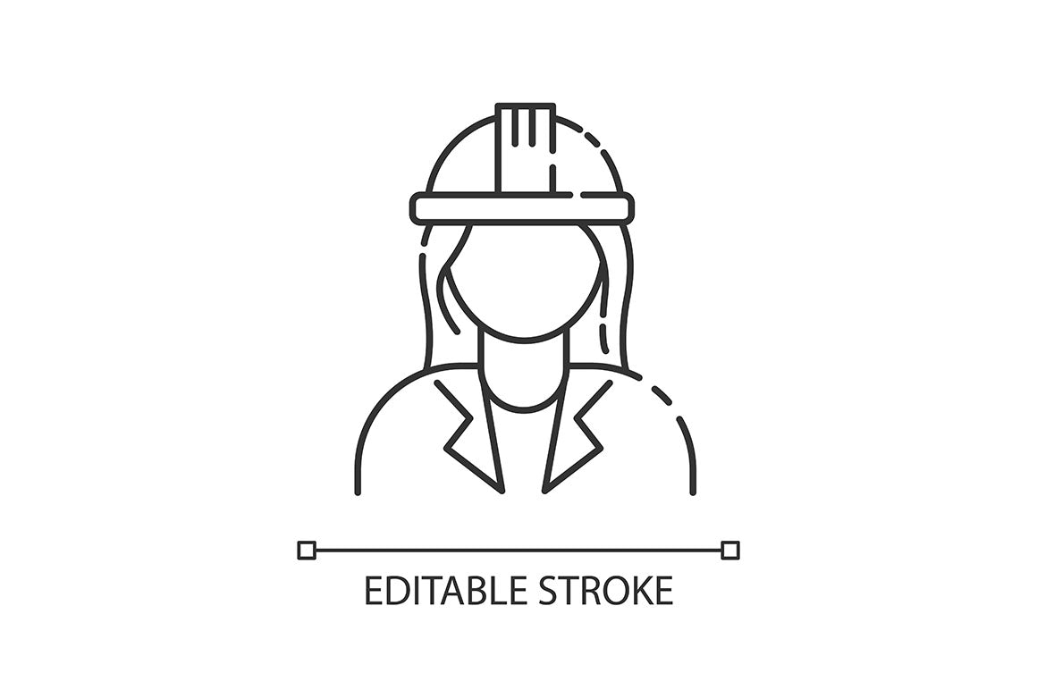 Civil engineering pixel perfect linear icons set