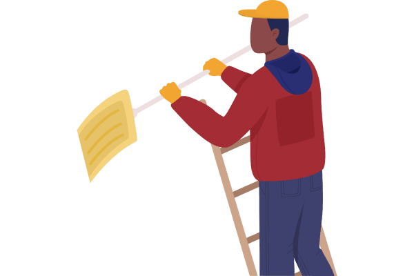 Cleaner on Ladder Characters Set
