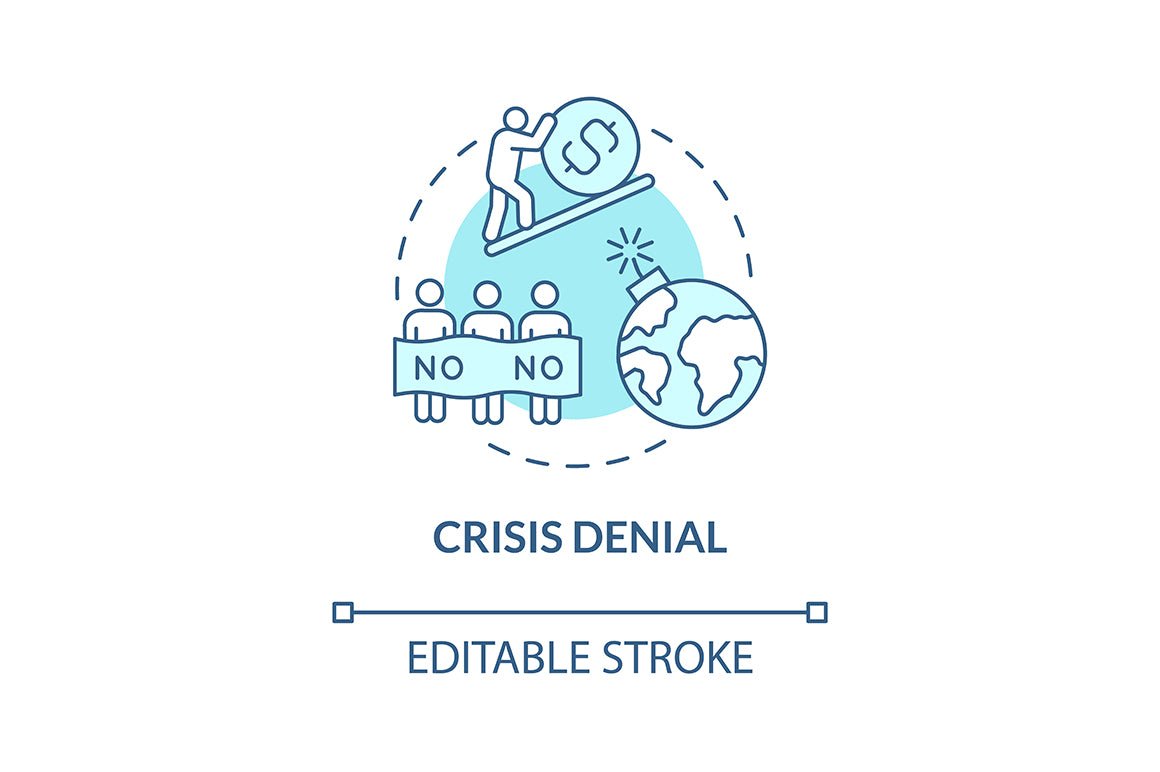 Climate skepticism and conspiracy blue concept icons set