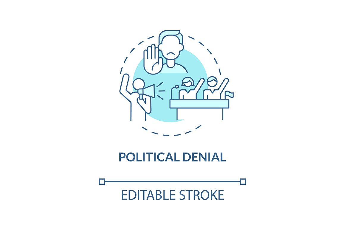 Climate skepticism and conspiracy blue concept icons set