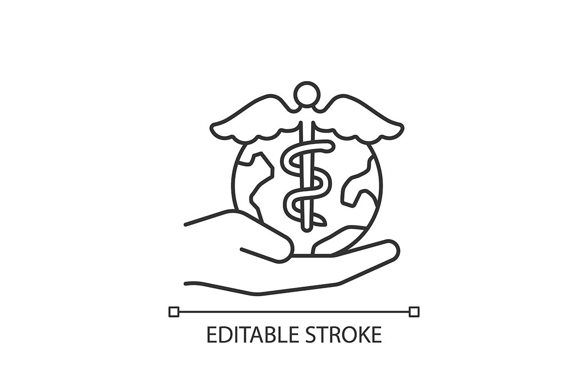 Clinical trials linear icons set for dark and light mode