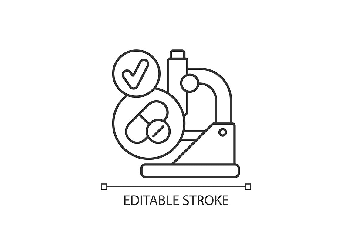 Clinical trials linear icons set for dark and light mode