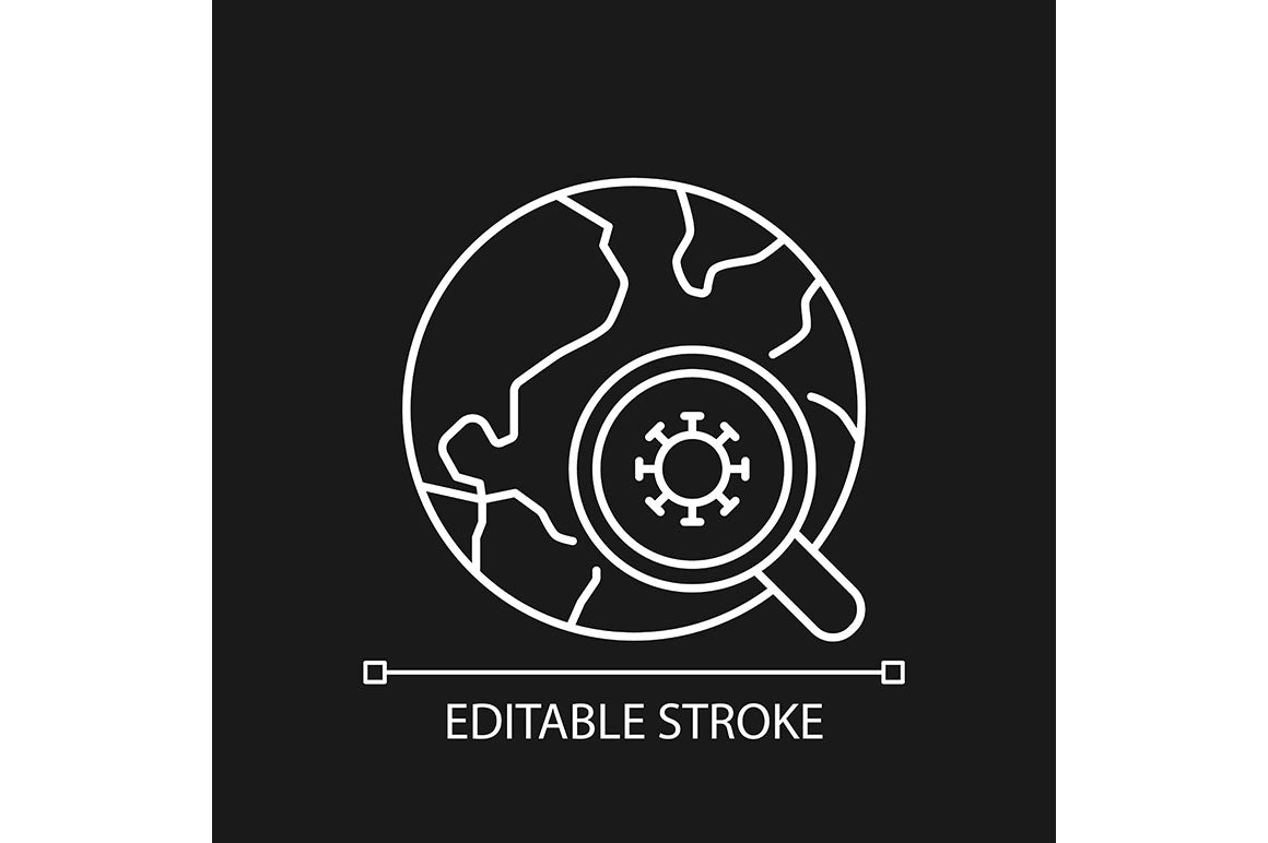 Clinical trials linear icons set for dark and light mode