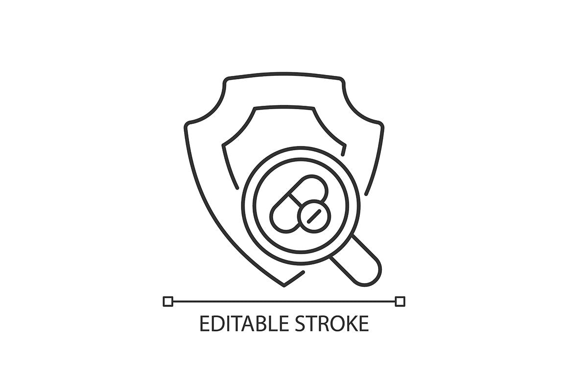 Clinical trials linear icons set for dark and light mode