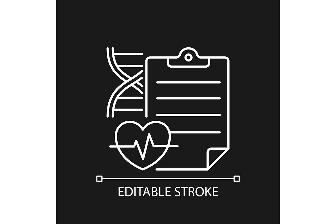 Clinical trials linear icons set for dark and light mode