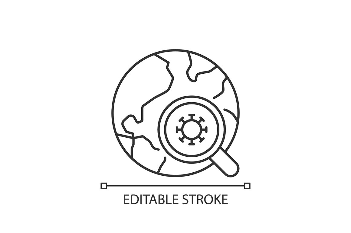 Clinical trials linear icons set for dark and light mode