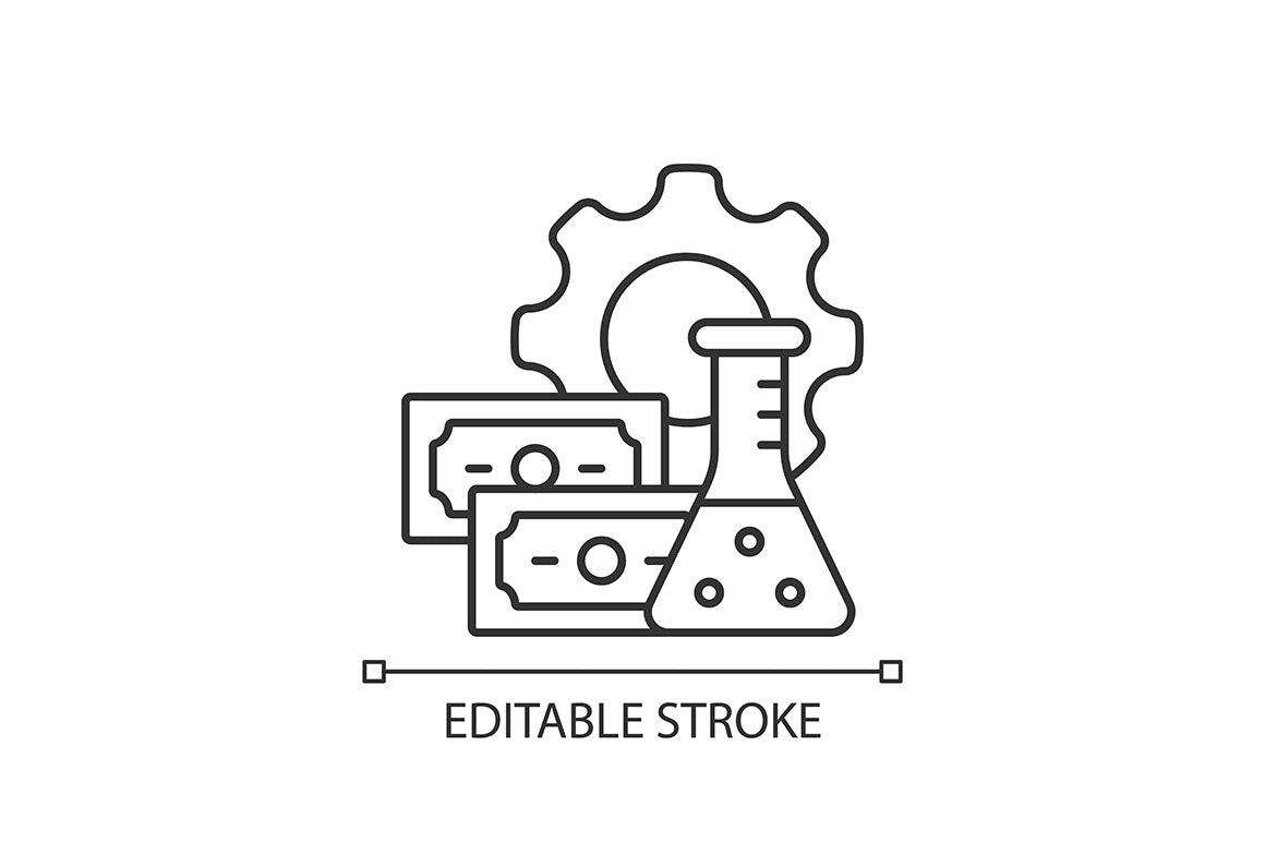 Clinical trials linear icons set for dark and light mode