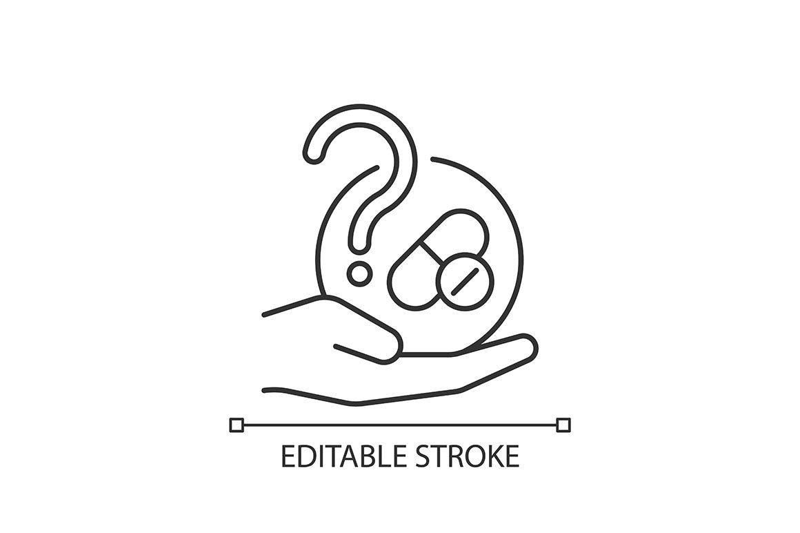 Clinical trials linear icons set for dark and light mode