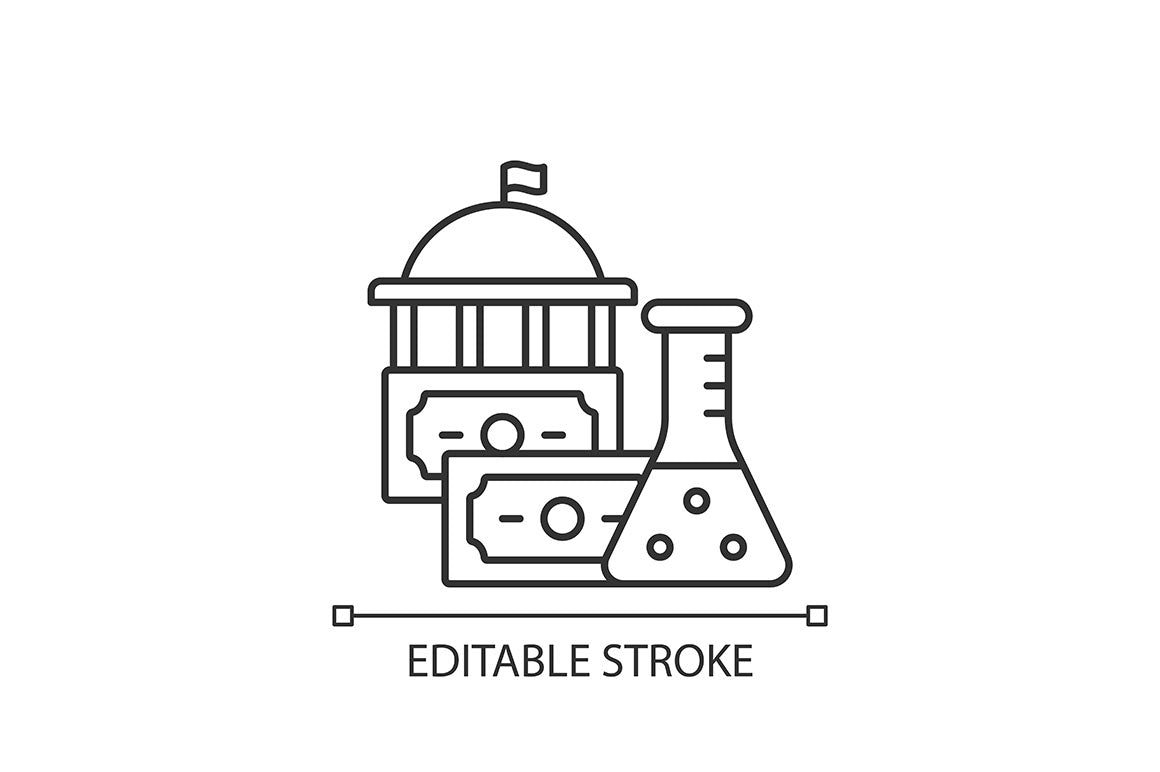 Clinical trials linear icons set for dark and light mode