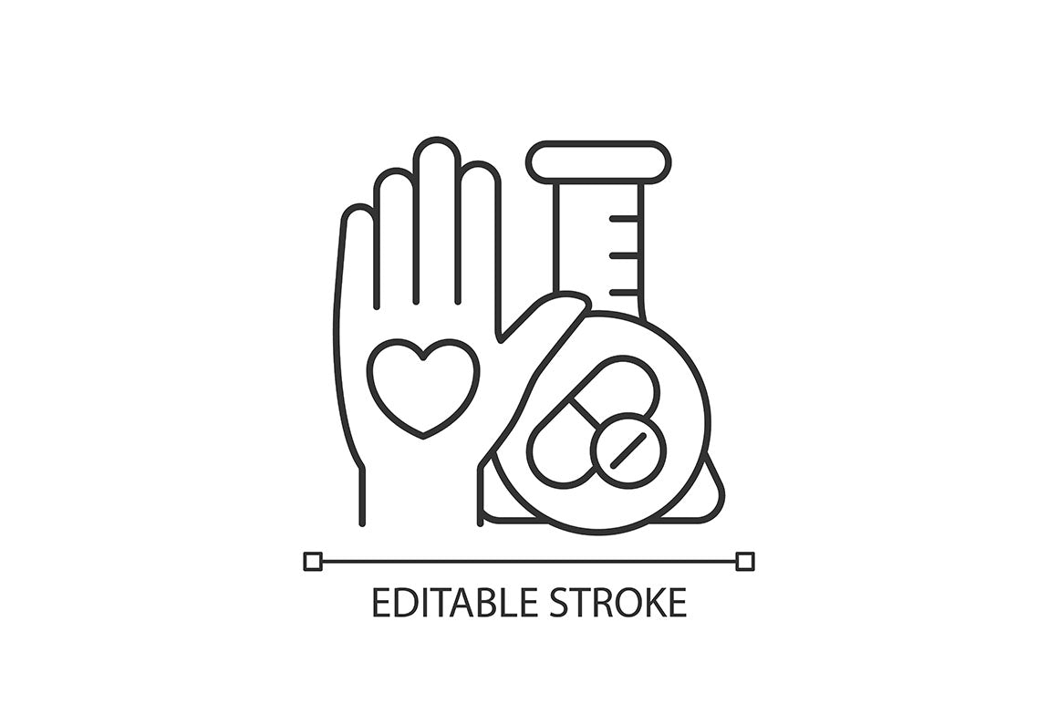 Clinical trials linear icons set for dark and light mode