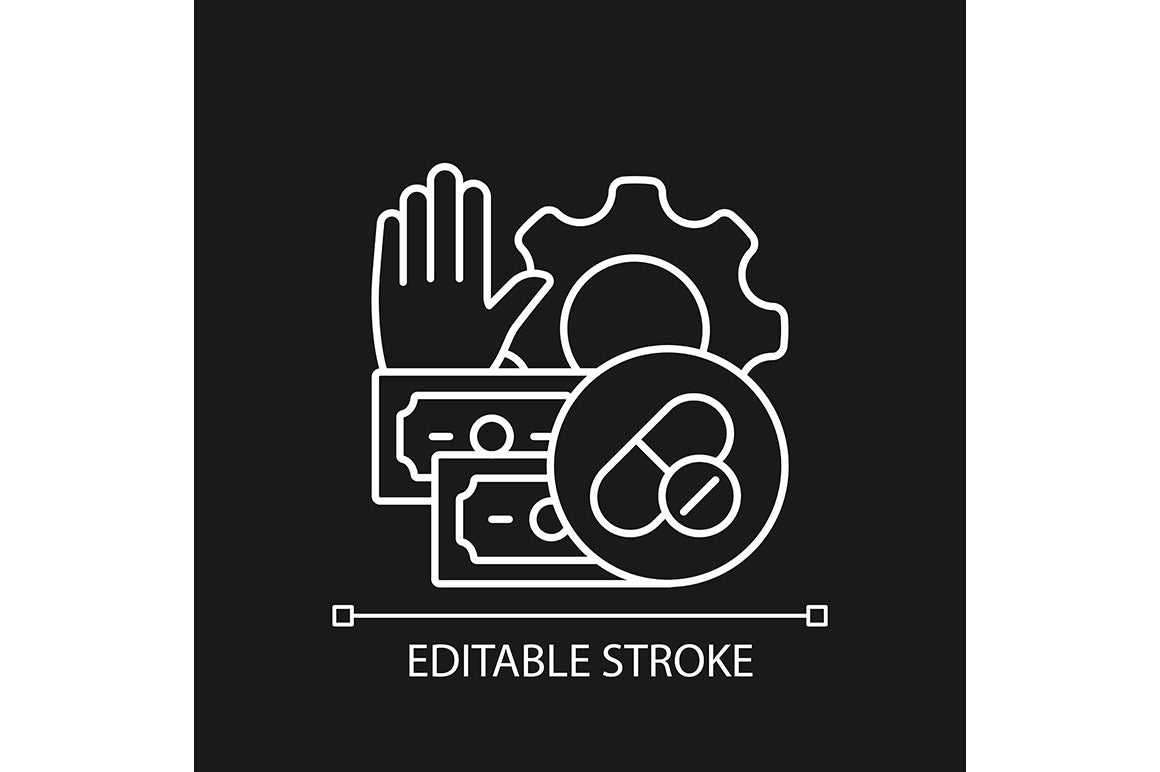 Clinical trials linear icons set for dark and light mode