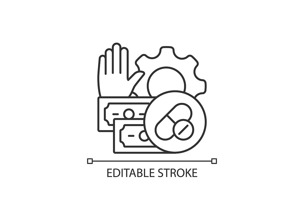 Clinical trials linear icons set for dark and light mode