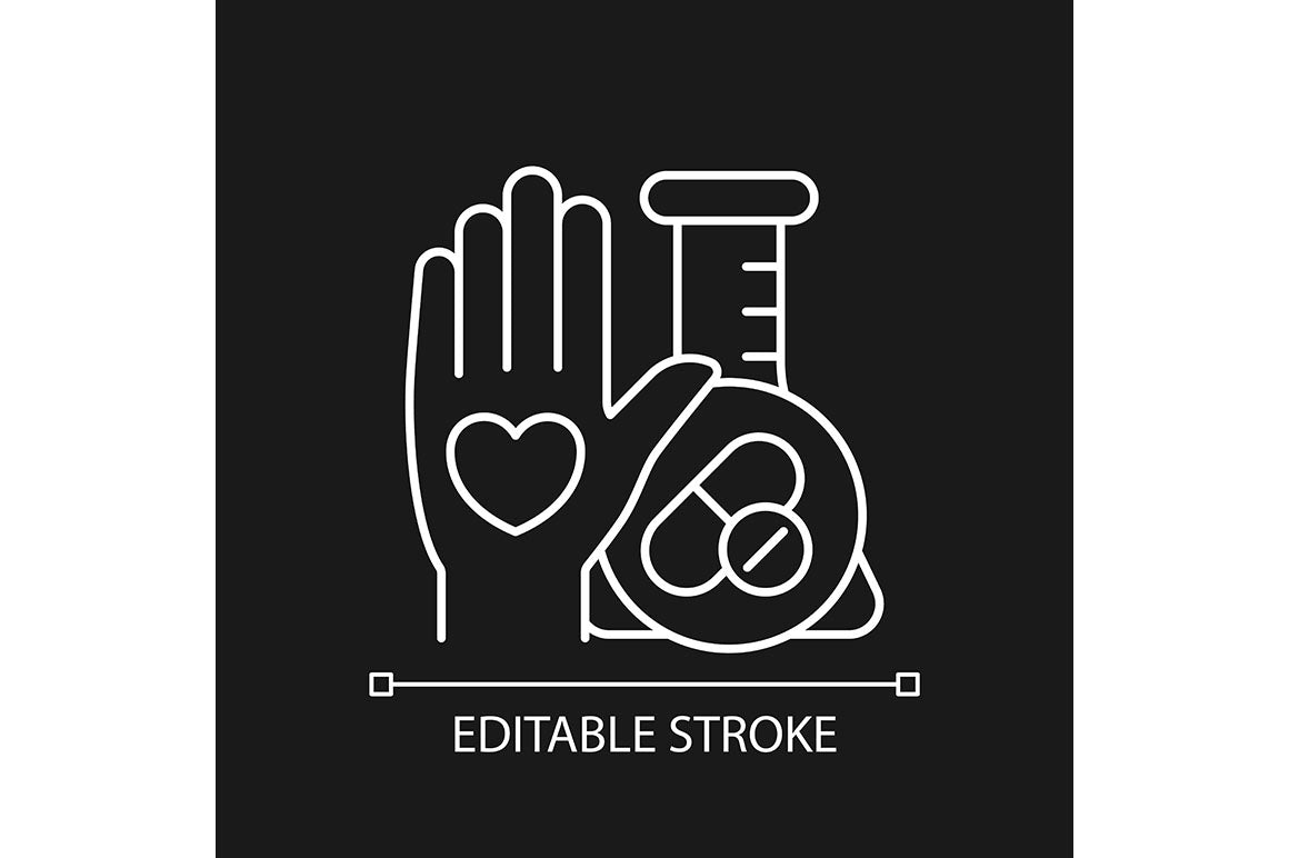 Clinical trials linear icons set for dark and light mode