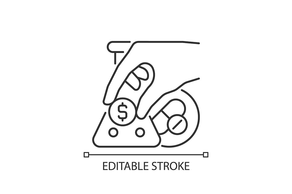 Clinical trials linear icons set for dark and light mode