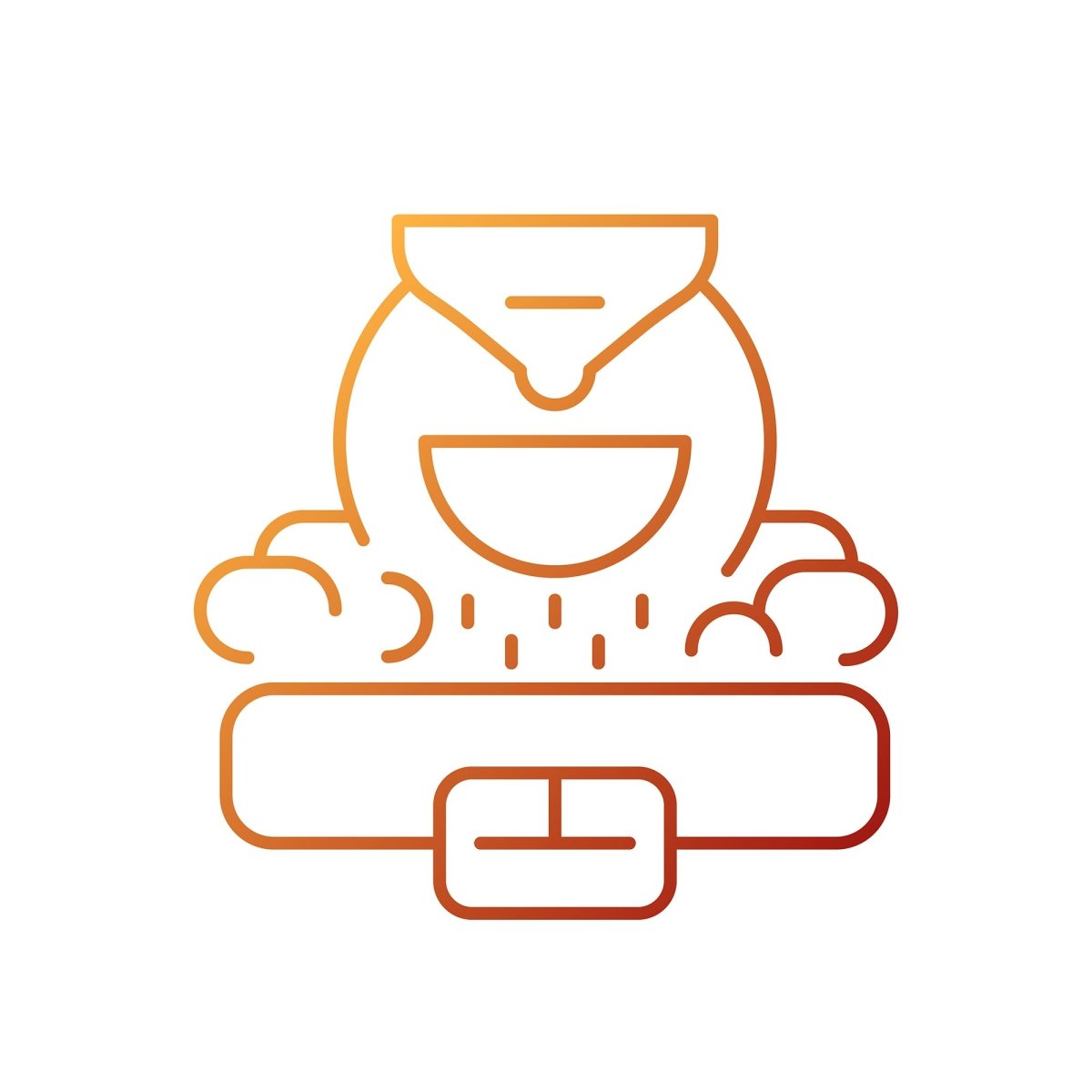 Coffee and barista accessories gradient linear vector icons set