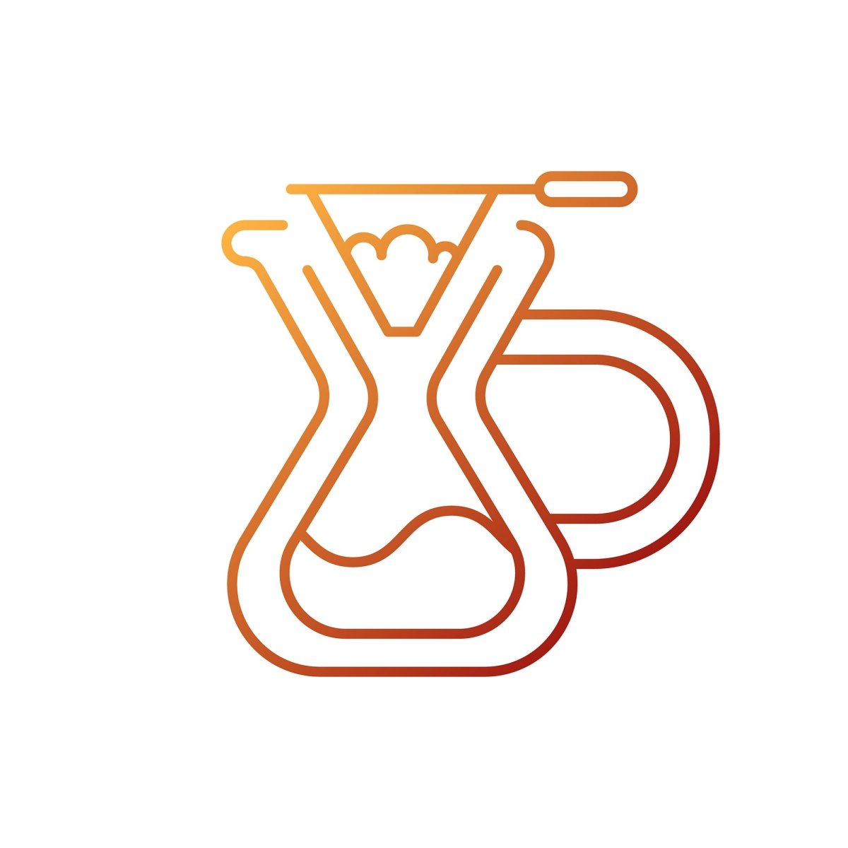 Coffee and barista accessories gradient linear vector icons set