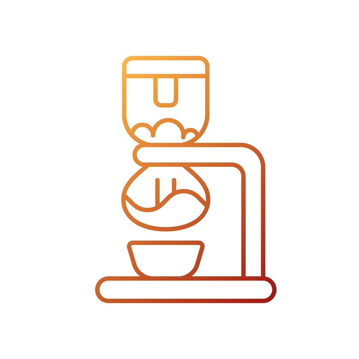 Coffee and barista accessories gradient linear vector icons set