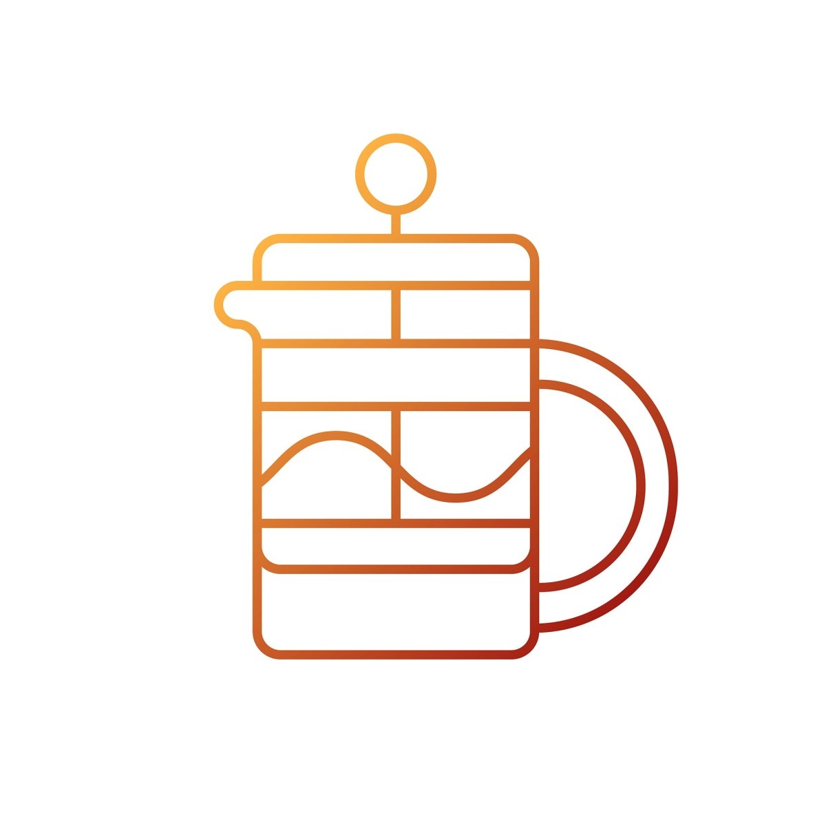 Coffee and barista accessories gradient linear vector icons set