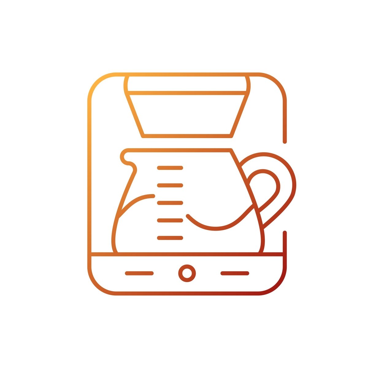 Coffee and barista accessories gradient linear vector icons set