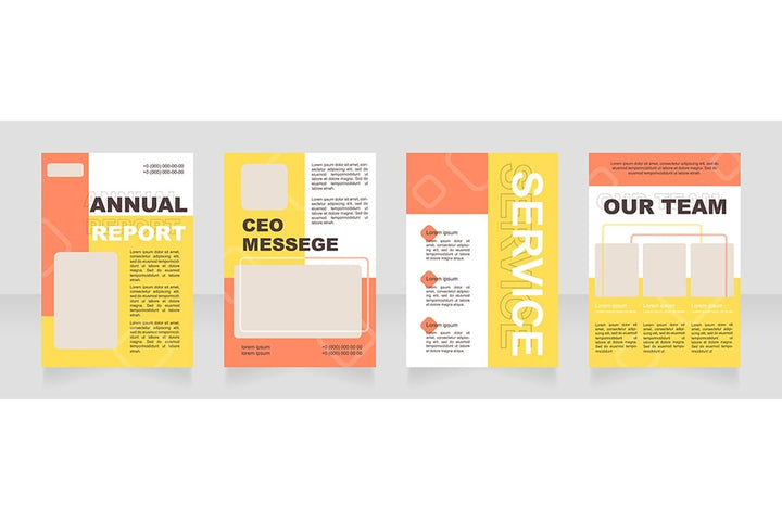 Colorful blank brochure layout design set