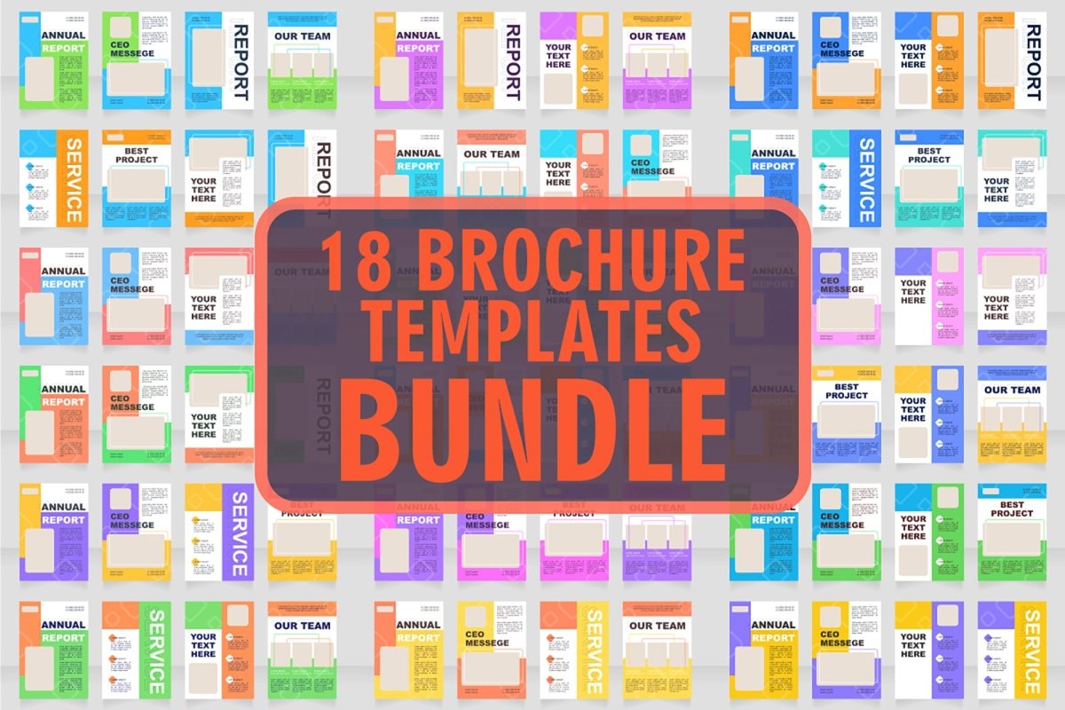 Colorful blank brochure layout design set