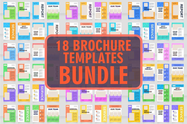 Colorful blank brochure layout design set