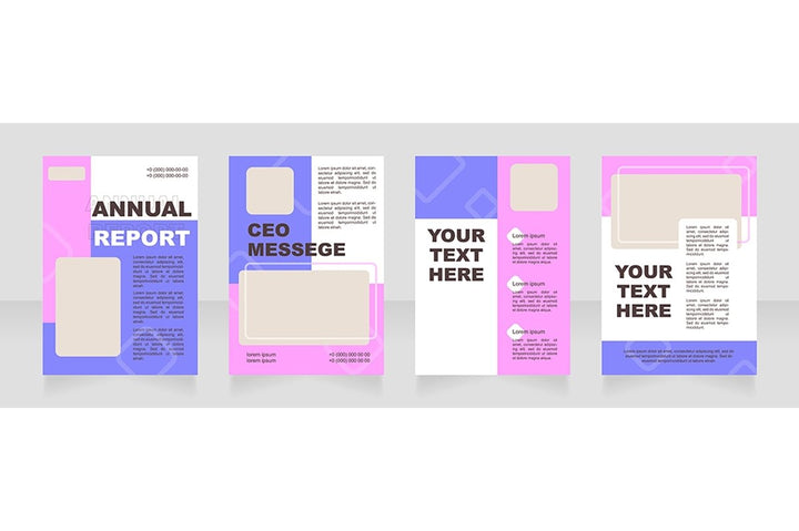 Colorful blank brochure layout design set