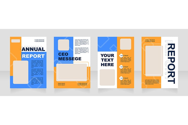 Colorful blank brochure layout design set