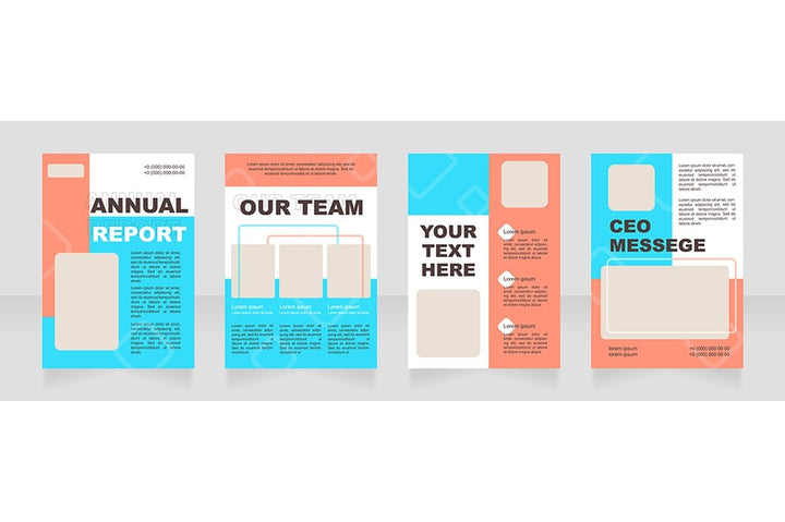 Colorful blank brochure layout design set