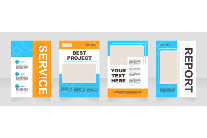 Colorful blank brochure layout design set