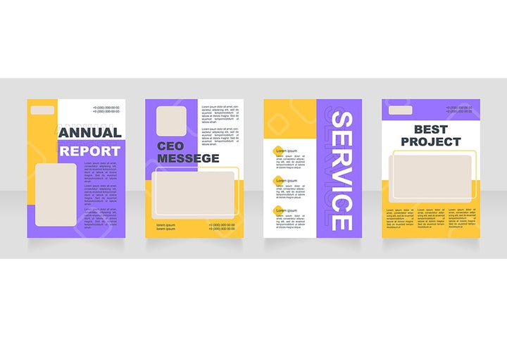 Colorful blank brochure layout design set