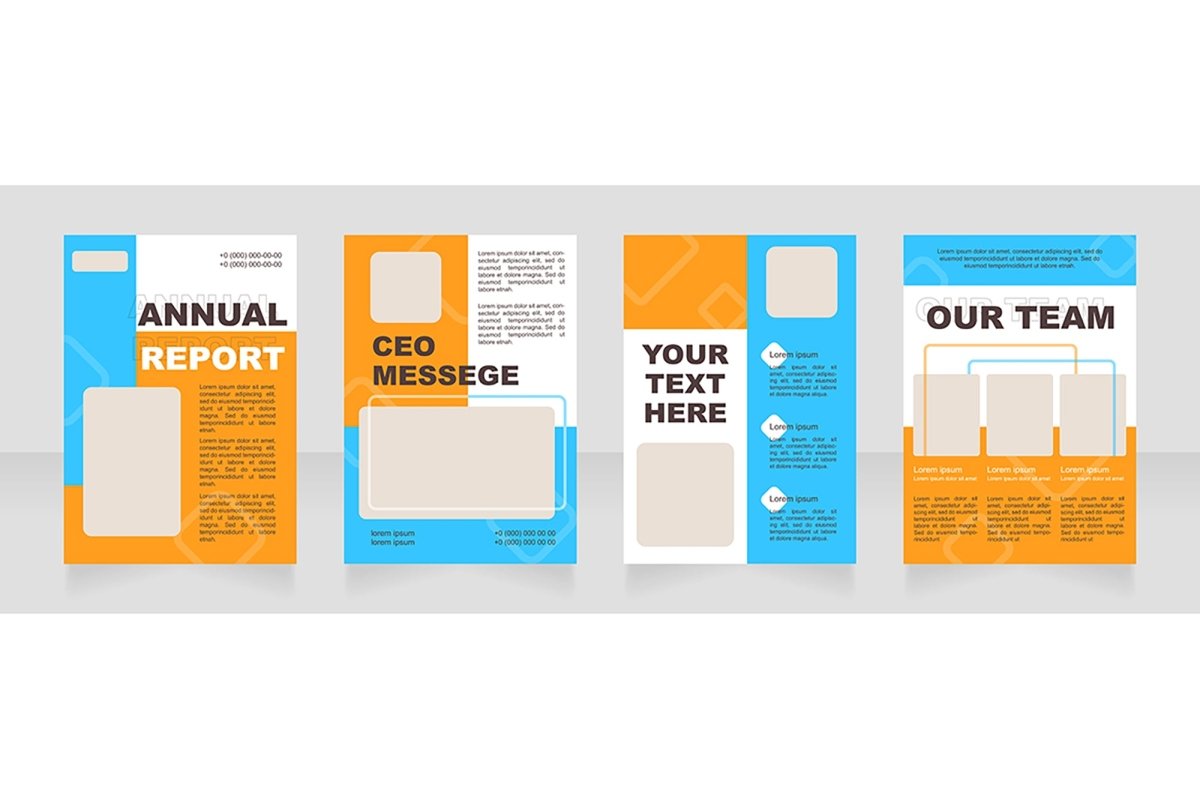 Colorful blank brochure layout design set