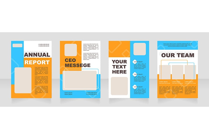 Colorful blank brochure layout design set