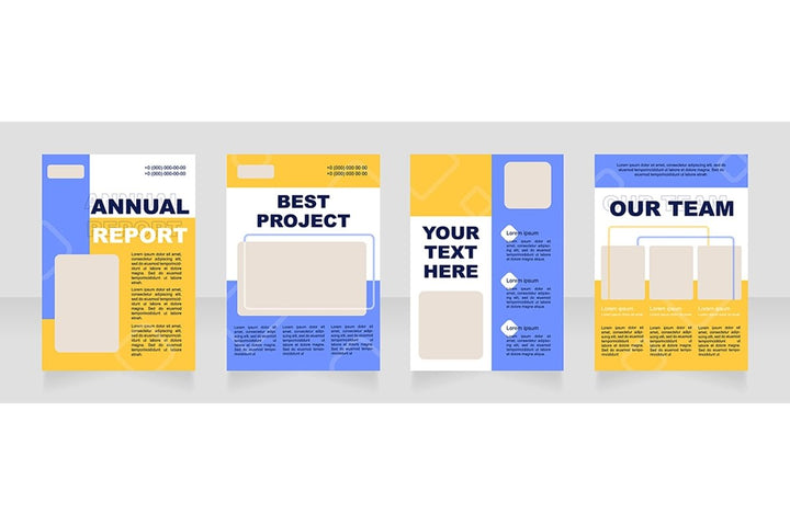 Colorful blank brochure layout design set